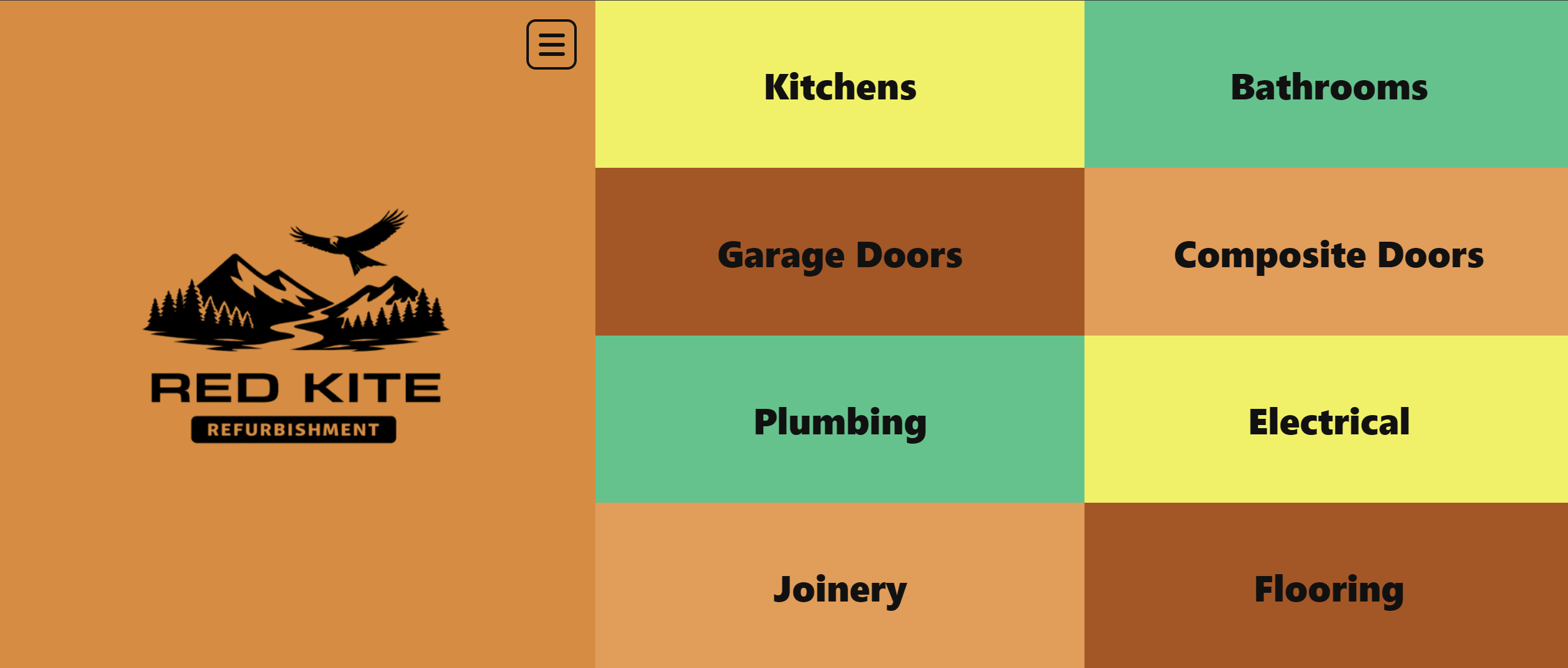 Screenshot of the Red Kite Refurbs website homepage